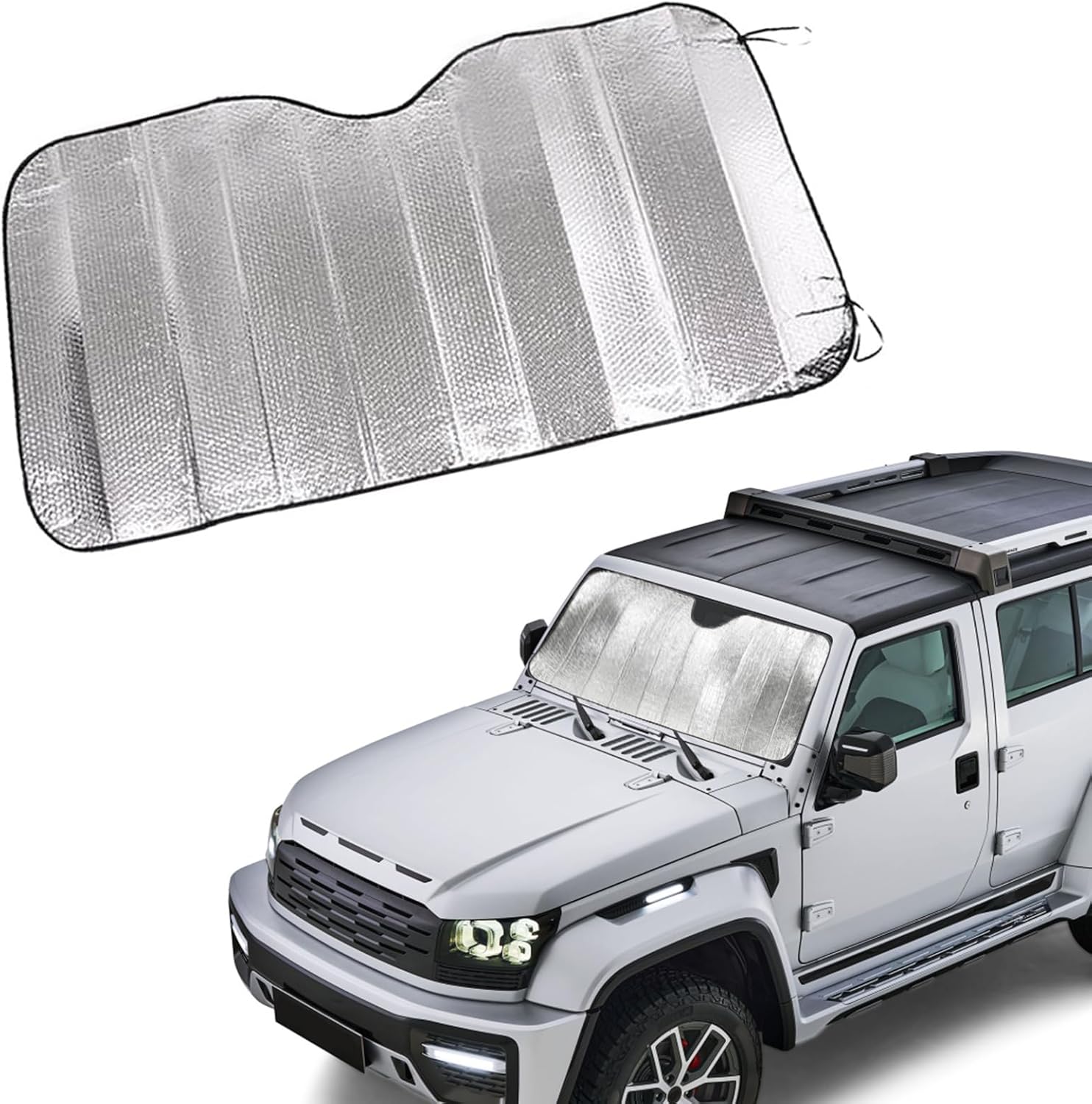 1 parasol para parabrisas de automóvil, protector de envejecimiento interior de 55.1 x 27.5 pulgadas, protector de envejecimiento de tablero de