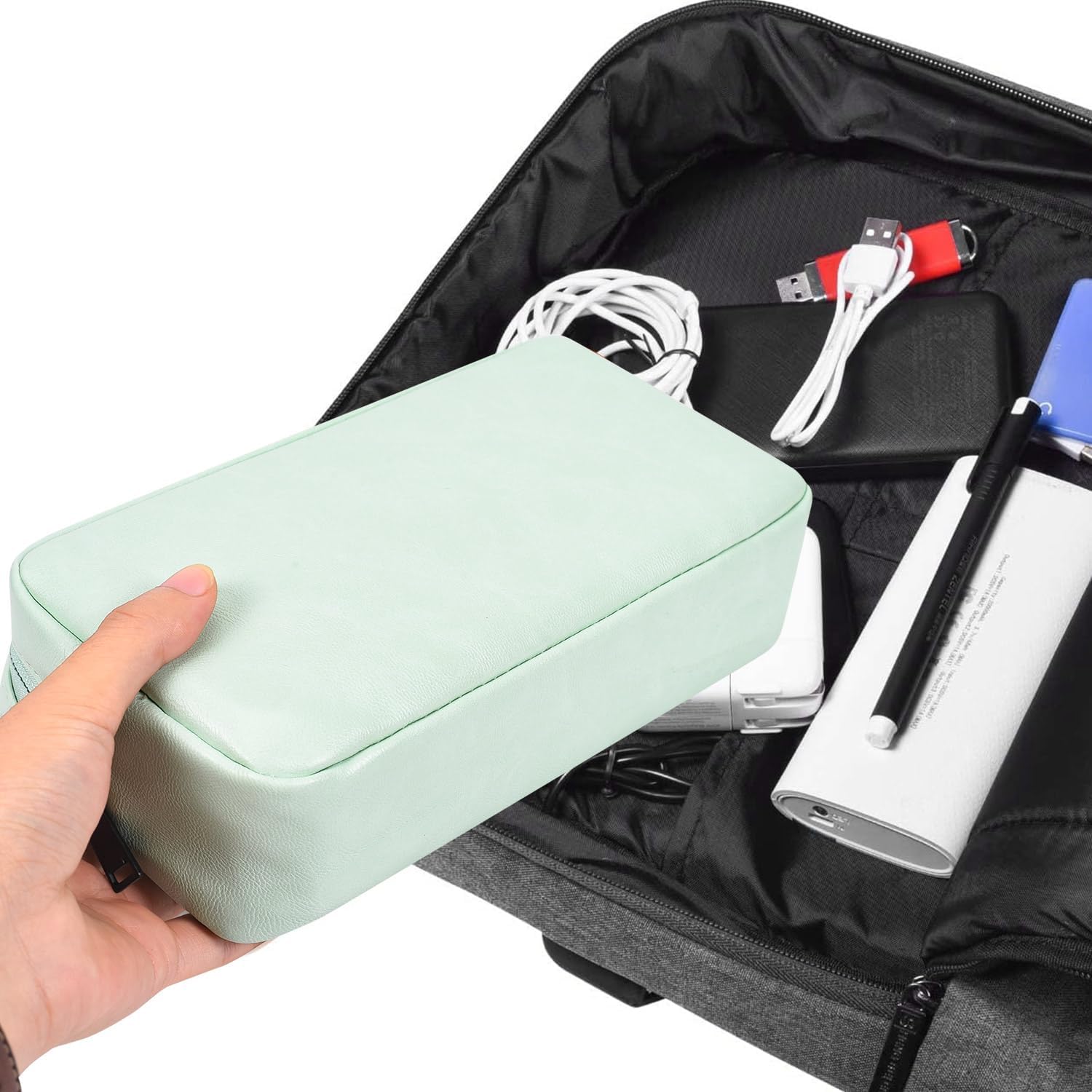 Organizador electrónico para cable de viaje, bolsa organizadora electrónica, bolsa organizadora de accesorios electrónicos para banco de energía,