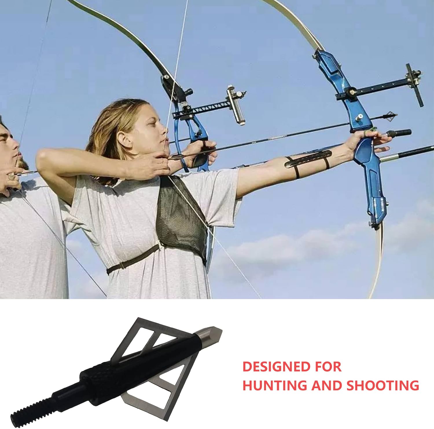 ArcheryBroadhead Caza Broadheads100Grains Arrow atornillar Arco3BladesHuntingHeadsArrowTips Compatible conBallesta y CompoundBowCamouflage Colores