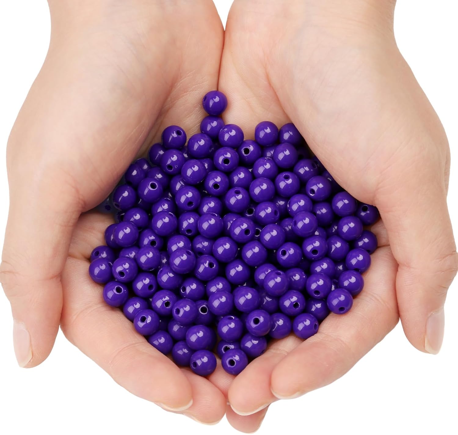 500 cuentas redondas acrílicas lisas de 0.315 pulgadas (0.315 in), bolas acrílicas redondas, cuentas de chicle, cuentas gruesas, cuentas de resina