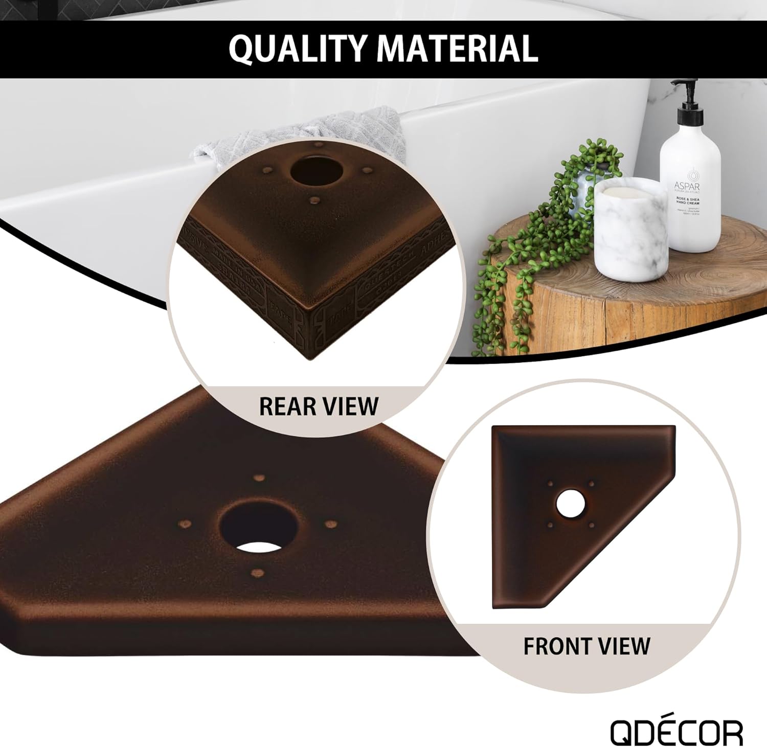 Questech Decor – Jabonera de ducha, estante de ducha esquinero para paredes de ducha con azulejos, almacenamiento de baño, organizador de ducha Geo