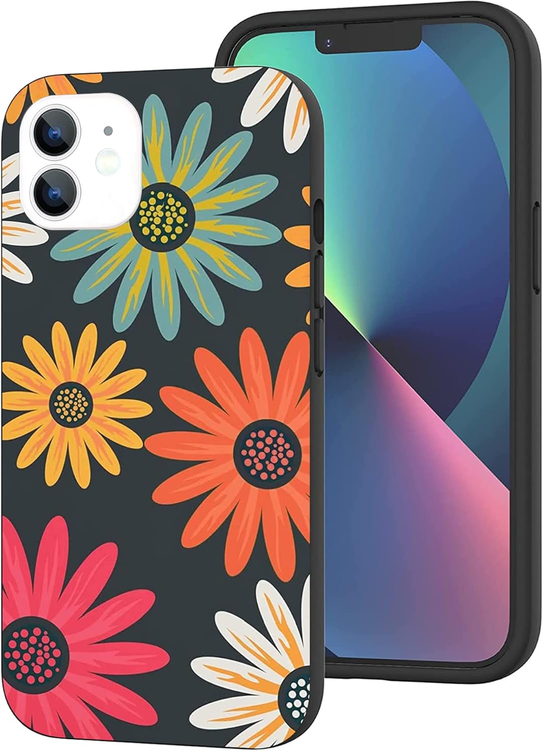 Compatible con iPhone 11, funda moderna con diseño de margaritas, diseño de flores de margaritas, funda de TPU suave para niñas, niños, mujeres y