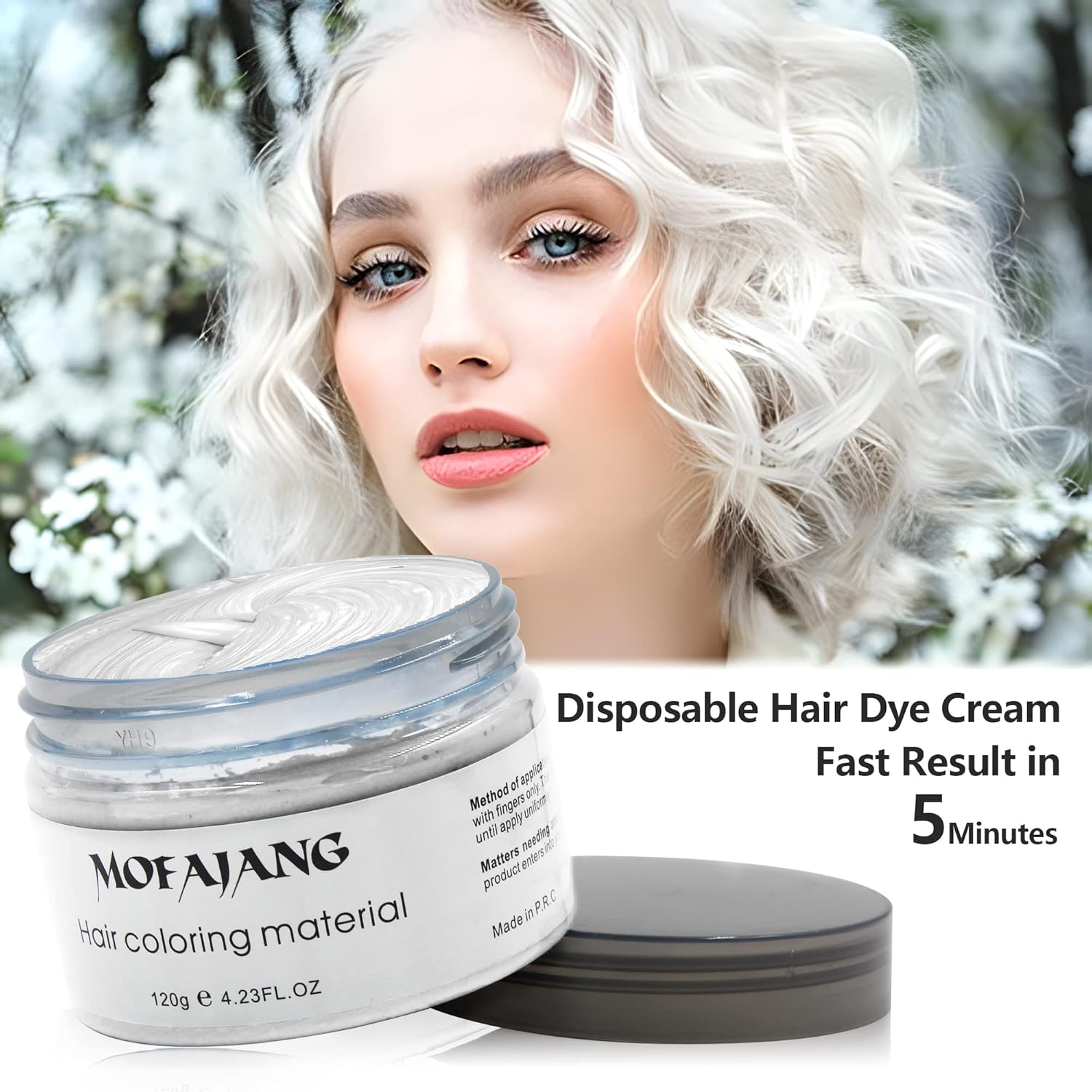 Pomadas Mofajang de cera para el cabello, 4.23 oz, material de cera para colorear el cabello natural, desechable, arcilla para peinar el cabello,