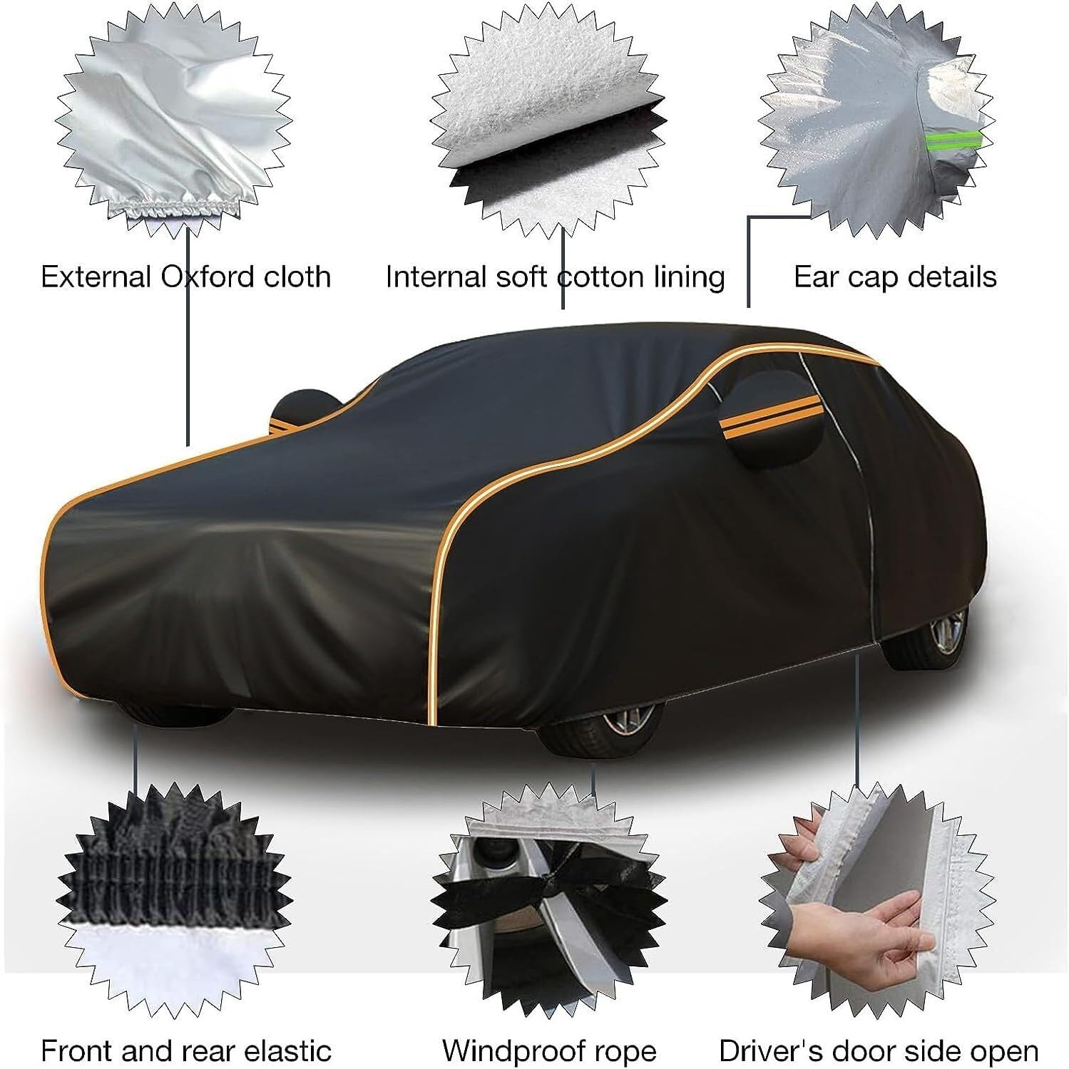Funda para automóvil compatible con Audi Q2Q3Q4Q5Q6Q7Q8, funda impermeable para todo tipo de clima, cubierta exterior completa impermeable para