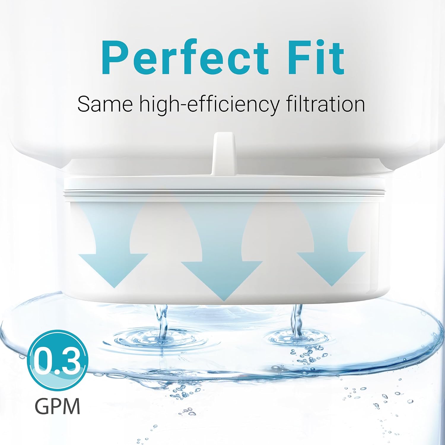 AQUA CREST Filtro de agua de repuesto para todas las jarras Waterdrop, WD-PT-07, WD-PT-05, WD-PT-04, reduce PFAS, dura hasta 3 meses o 200 galones
