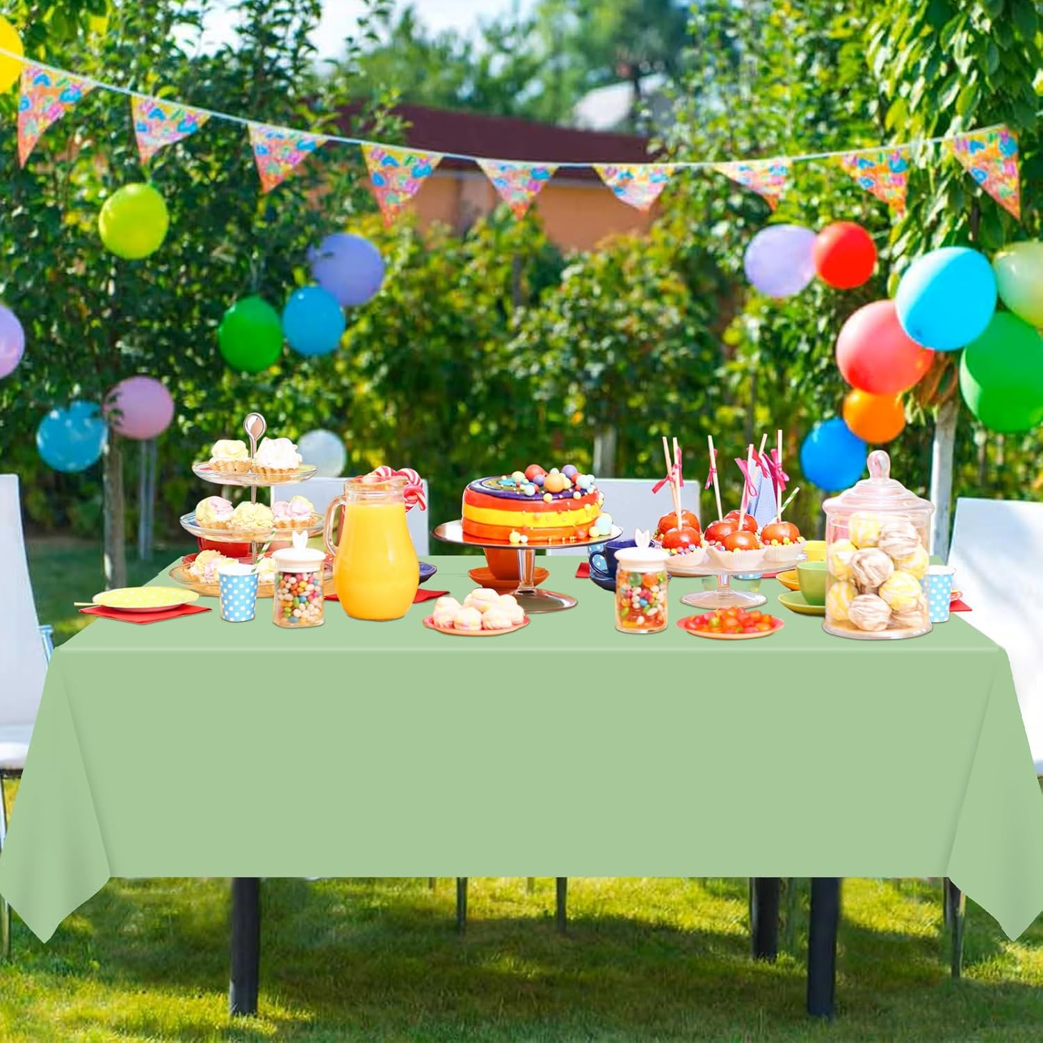 4 manteles de plástico de plástico color verde salvia, desechables para mesas para fiestas, despedidas de soltera, compromisos, bodas, cumpleaños,