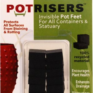 Pies para macetas de Potrisers, PR16, invisibles, de color negro, paquete de 16, para 4 o 5 macetas, Negro Pies para macetas de Potrisers, PR16, invisibles, de color negro, paquete de 16, para 4 o 5 macetas, Negro