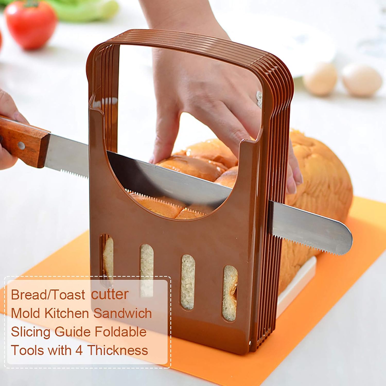 Cortador de pan, rebanadoras de pan para pan casero ajustable, cortador de pan y tostadas, herramientas de guía de rebanadas de sándwich de cocina,