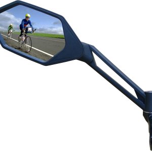 MEACHOW Lente de cristal resistente a los arañazos, espejo de bicicleta para manillar, espejo retrovisor seguro ajustable, espejo de bicicleta (lado MEACHOW Lente de cristal resistente a los arañazos, espejo de bicicleta para manillar, espejo retrovisor seguro ajustable, espejo de bicicleta (lado