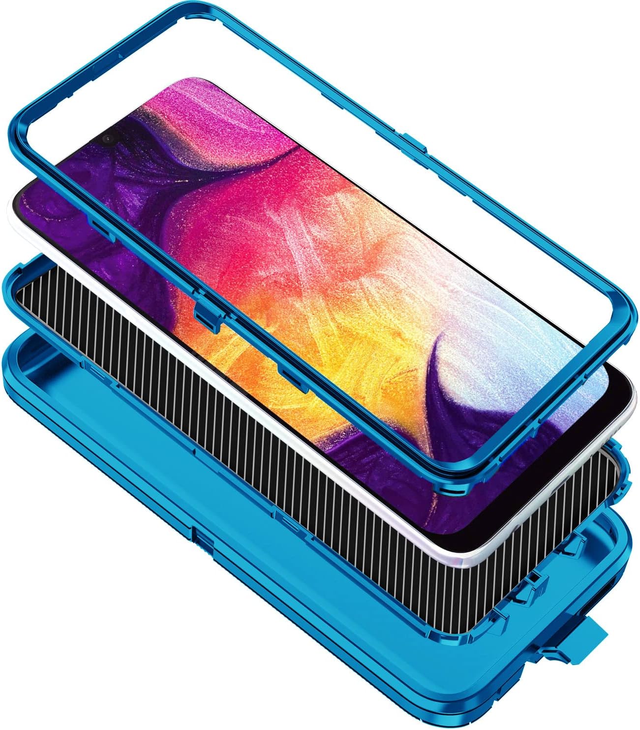Funda para Galaxy A50A50S, protección de cuerpo completo de 3 capas a prueba de golpes, sin protector de pantalla, resistente, de alto impacto, para