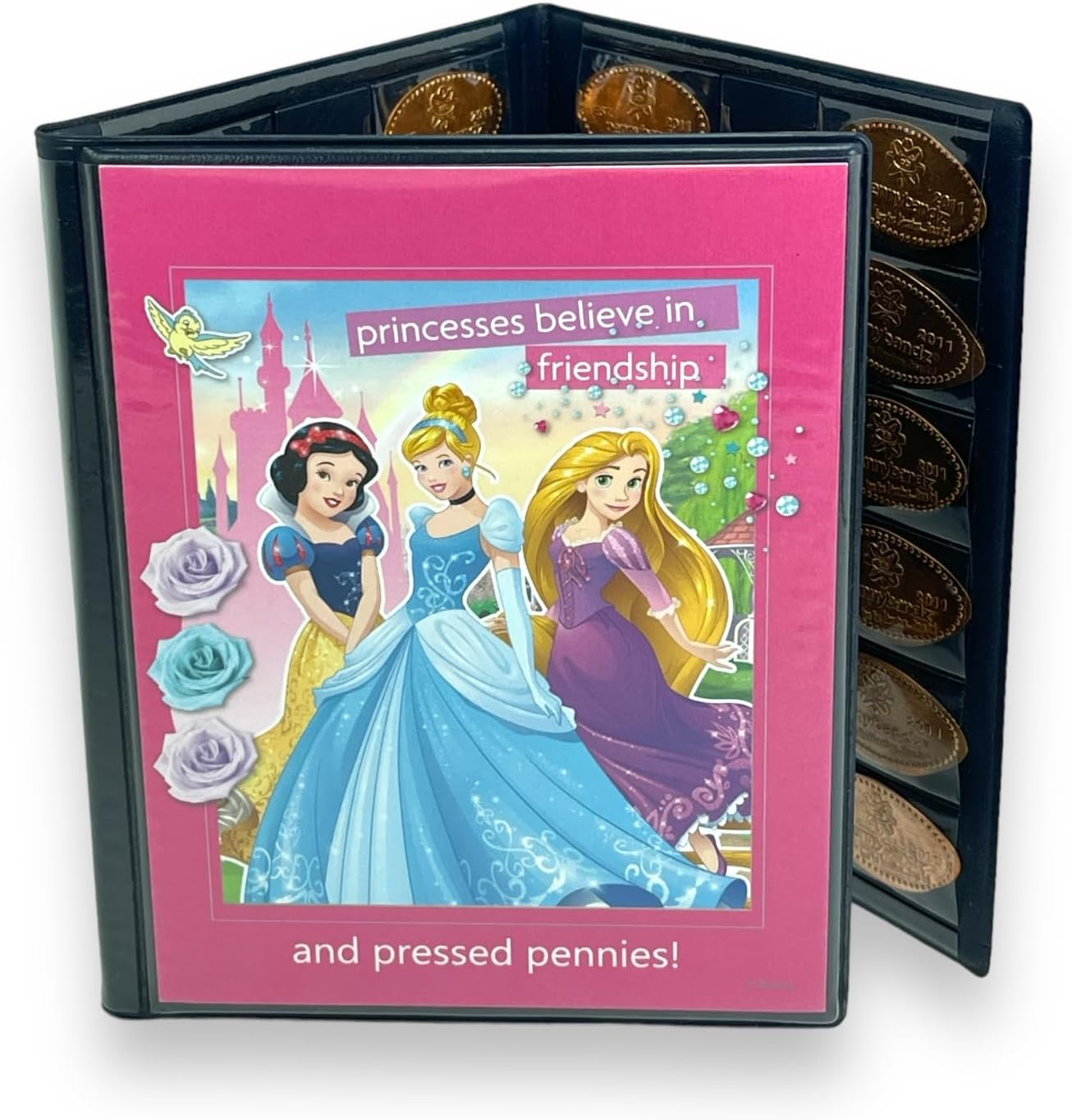 Penny Postcard – Libro de coleccionista prensado de tres pliegues con capacidad para 60 centavos prensados y tu postal favorita para tu portada (las