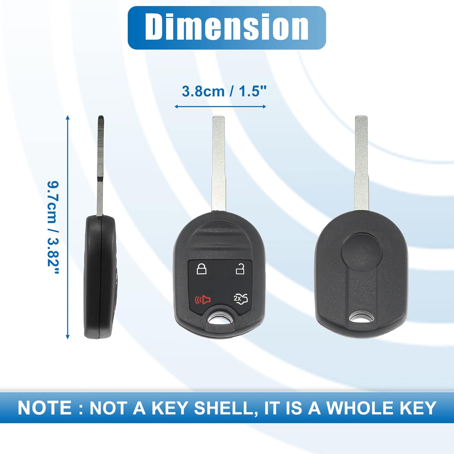 X AUTOHAUX 2 unids 315MHz CWTWB1U793 reemplazo sin llave entrada remoto llavero coche para Ford Fiesta 2015 2016 2017 2018 2019 chip 63 80 4 botón