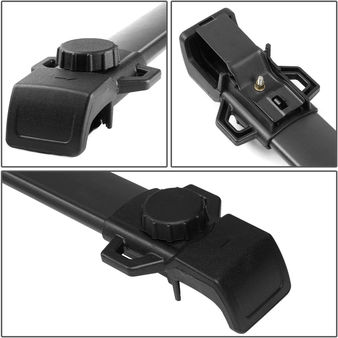 DNA MOTORING PT-ZTL-8082 – Par de barras transversales de aluminio para techo de automóvil, compatibles con Jeep Patriot 07-17, color negro