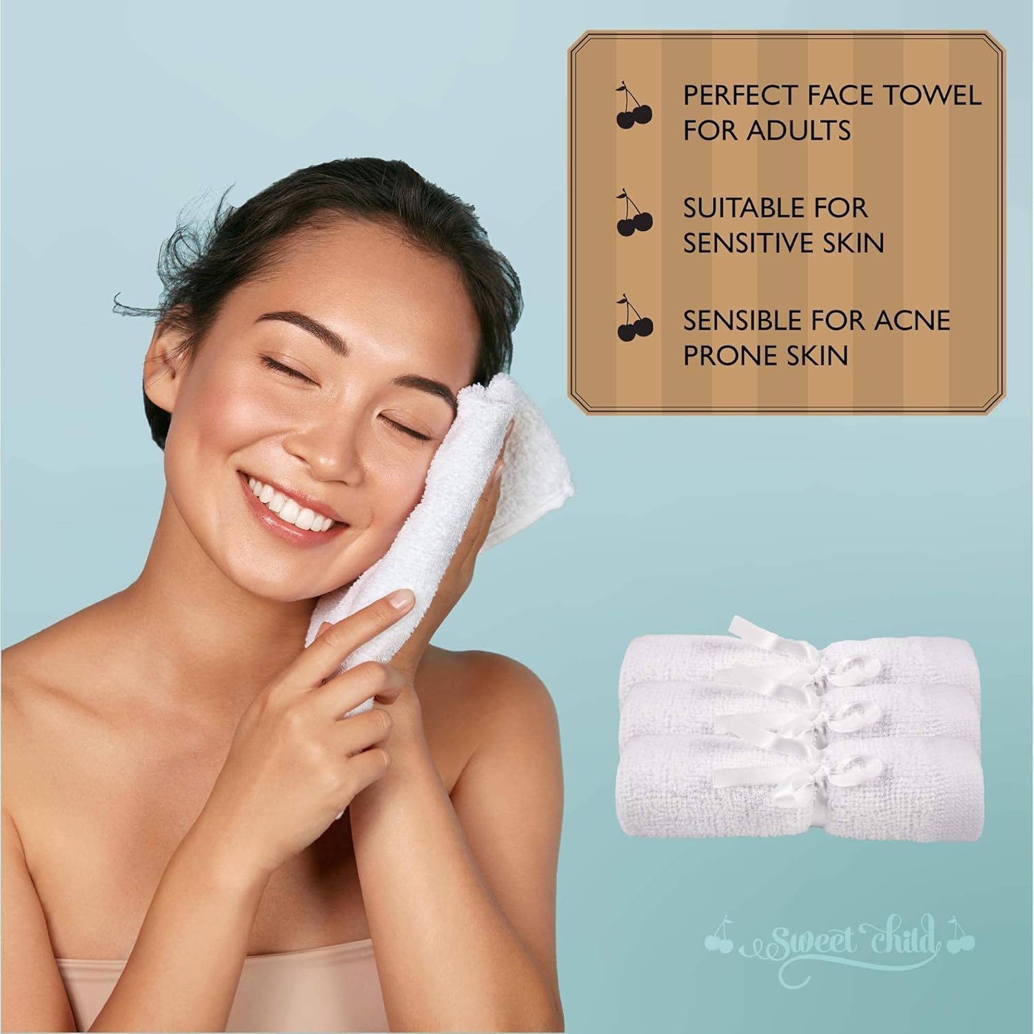 8-Pack Baby Washcloths -Super Soft Rayon Washcloth, Baby Wash Cloths for Newborn,Infants and Kids, Bath Baby Towels, Body and Face Towel, Face