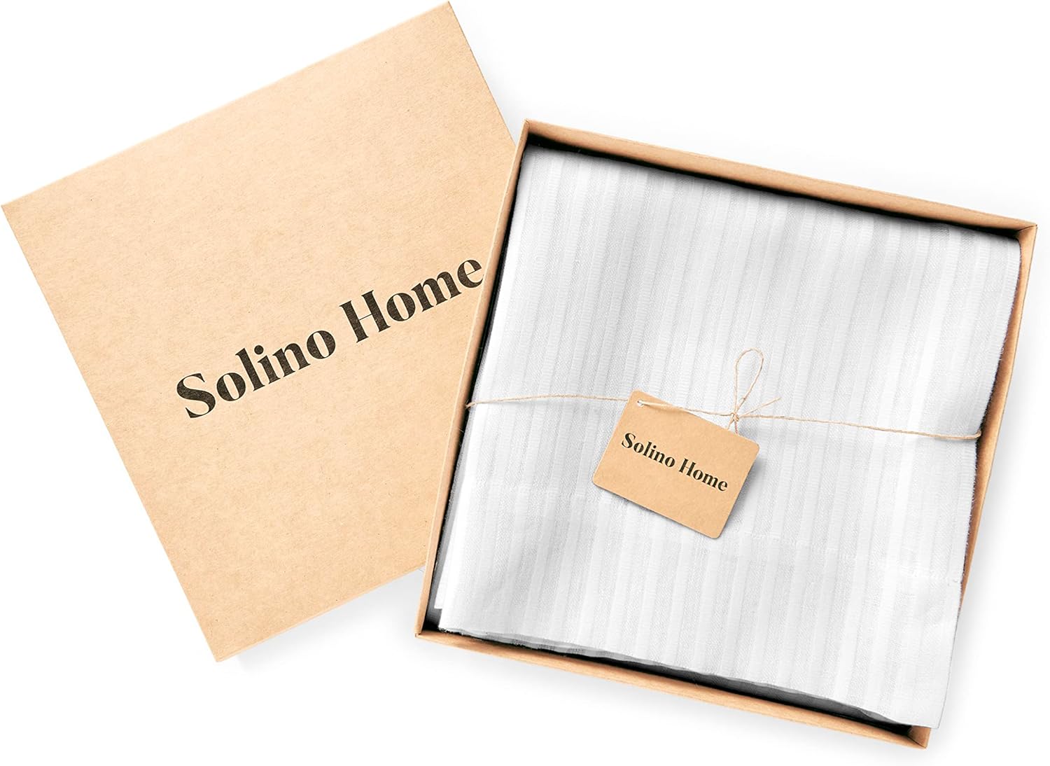 Solino Home Zoe – Cortina transparente de lino, 52 x 84 pulgadas, color blanco Liana, con bolsillo para barra, cortina de lino de algodón para sala