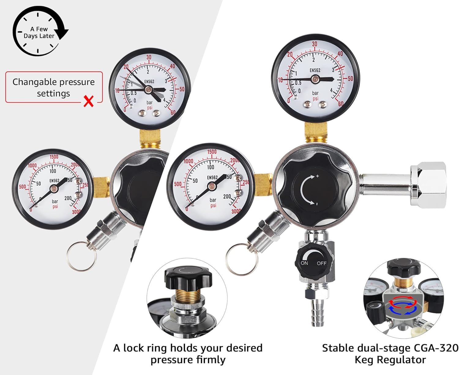 Tubería de línea de gas Co2 de 5.5 pies 516 para ensamblaje Kegerator con tapa de carbonatador de acero inoxidable tapa de carbonatación para
