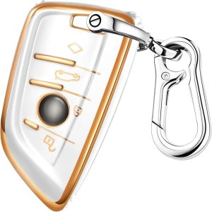 Funda para llavero BMW, accesorios para BMW 1 2 3 4 5 6 7 Series X1 X2 X3 X4 X5 X6 M5 M6 GT3 GT5 4 botones, funda de TPU+anillo en D + gancho Funda para llavero BMW, accesorios para BMW 1 2 3 4 5 6 7 Series X1 X2 X3 X4 X5 X6 M5 M6 GT3 GT5 4 botones, funda de TPU+anillo en D + gancho