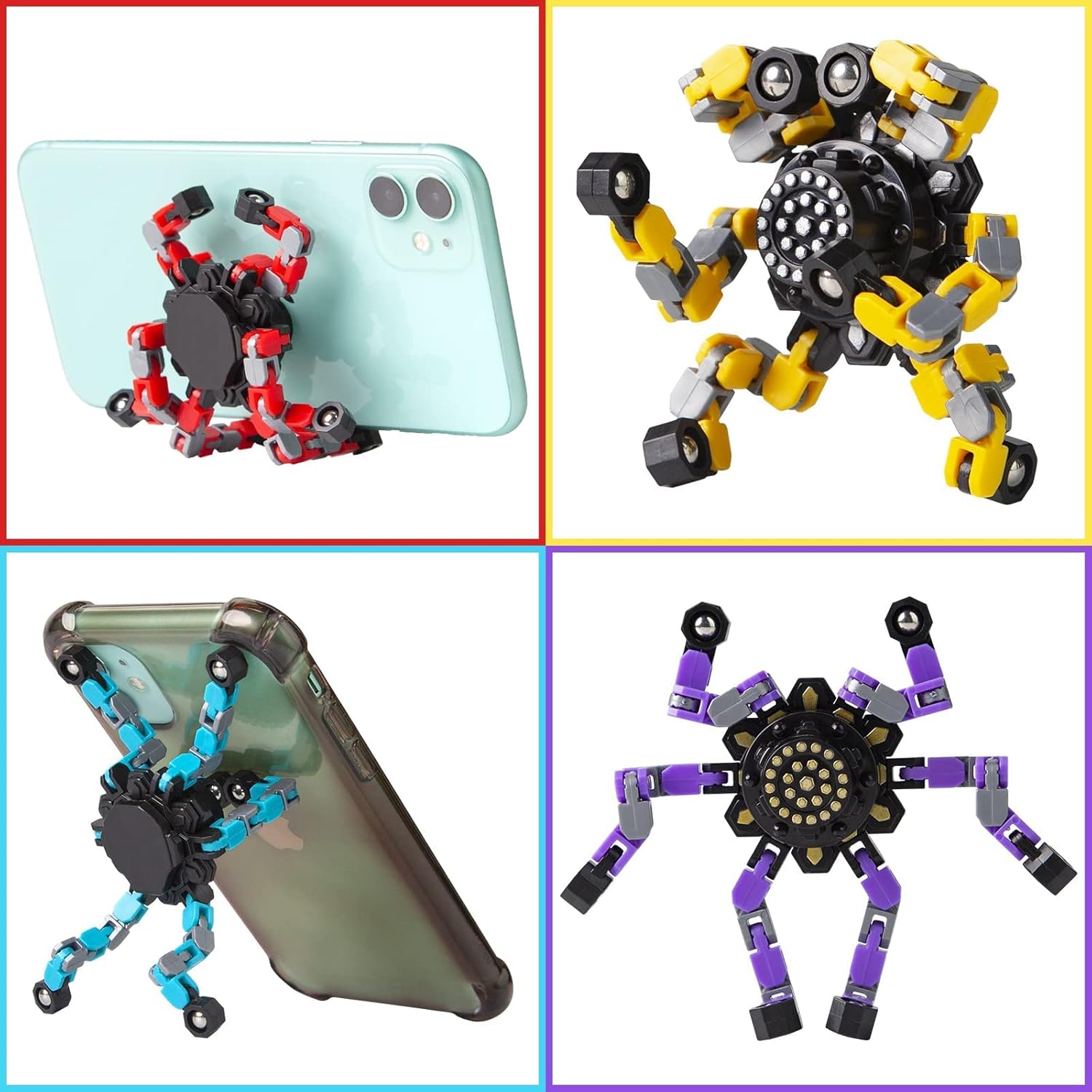 Fidget Spinners transformables de 32 piezas para niños y adultos, juguetes sensoriales para aliviar el estrés para niños y niñas, giroscopios de