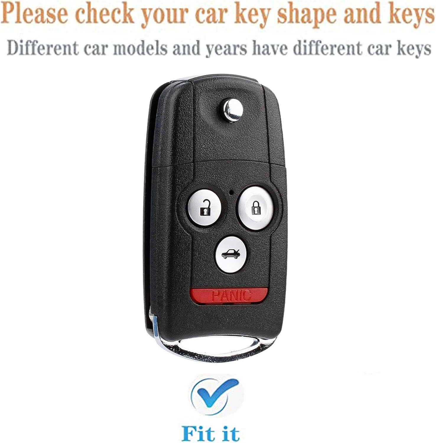 WKEDQAF Funda de TPU para llavero Acura compatible con Honda Accord Acura MDX Acura RDX Acura TL Acura TSX Acura ZDX (negro-H-b)