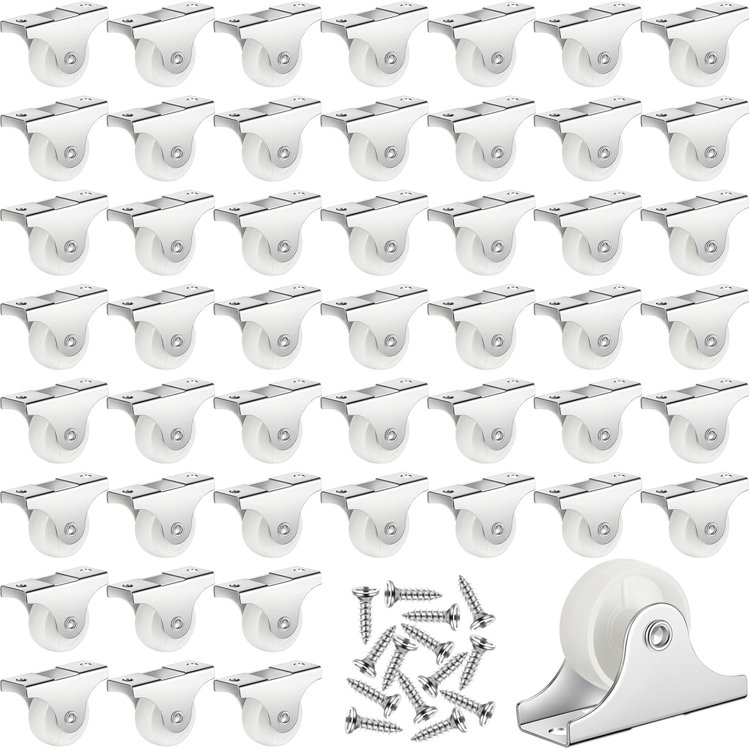 Maitys 1 ruedas pequeñas rígidas no giratorias fijas con placa superior de metal, mini ruedas de plástico de polipropileno duro para muebles,
