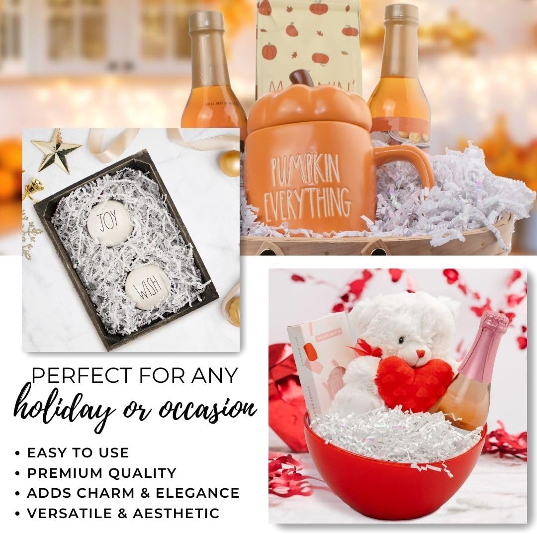 Relleno de trituración de papel cortado arrugado 12 libra para envolver regalos y rellenar la cesta blanco diamante MagicWater Supply - Imagen 6