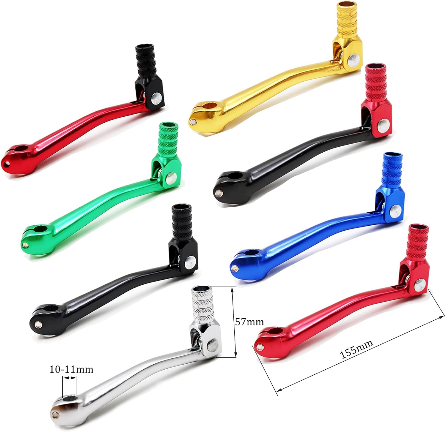 PRO BAT Manija de palanca de cambios de mano para motocicleta de 110 cc, 125 cc, 135 cc, 150 cc, 200 cc, 252 cc, cuatrimoto, ATV, buggy, rojo