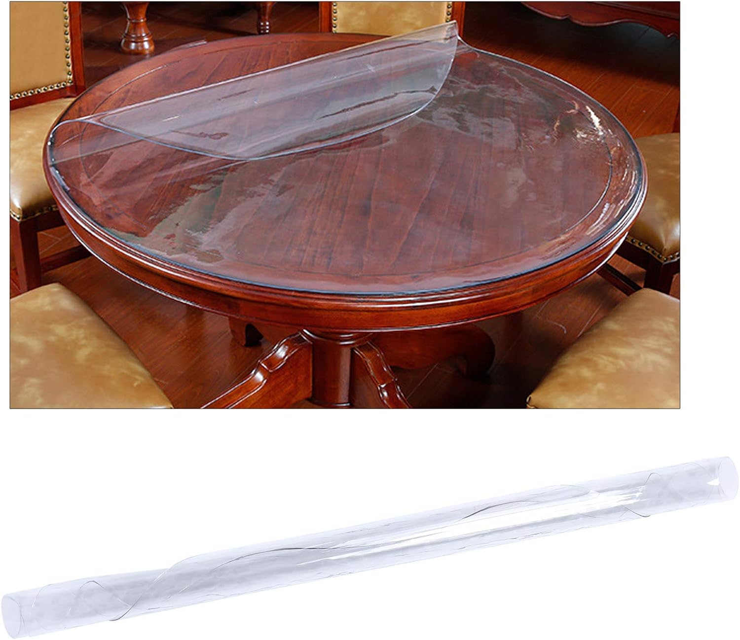 Gdrasuya10 Protector de PVC transparente de 43.3 pulgadas, protector de mesa de comedor, resistente al agua y al aceite, protector de mesa