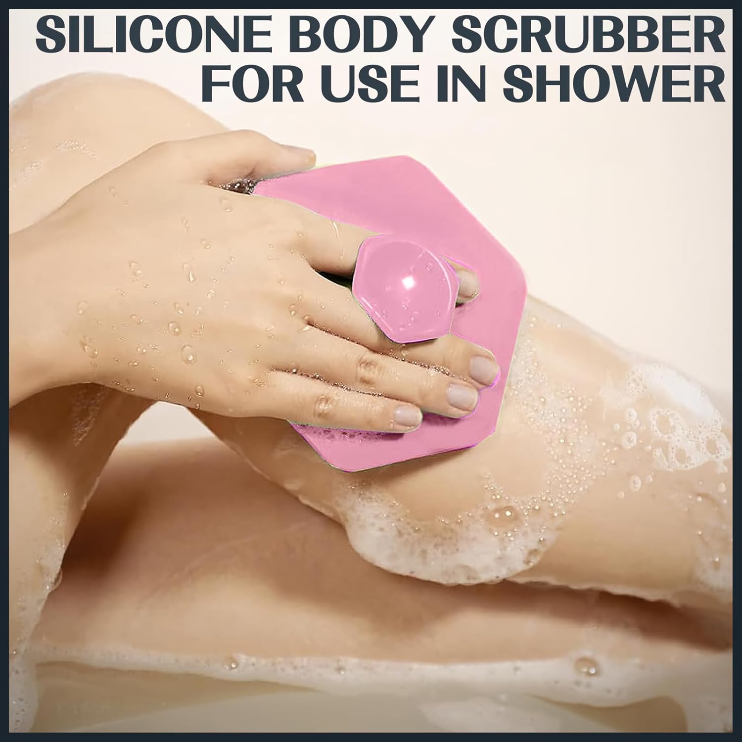 Exfoliante corporal de silicona, limpiador corporal multifuncional, limpiador de ducha suave, cepillo de limpieza facial de silicona con mango de