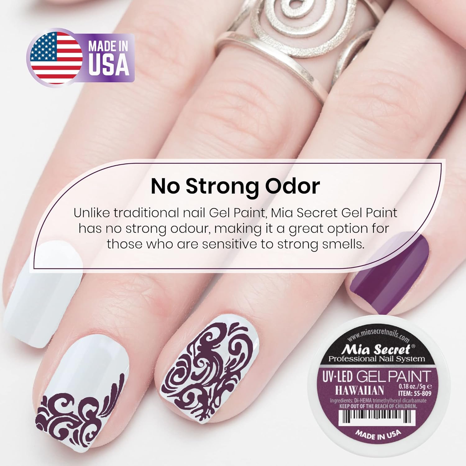 Mia Secret Sistema de uñas profesional UVLED Pintura en gel – 0.18 oz (Hawaiian)