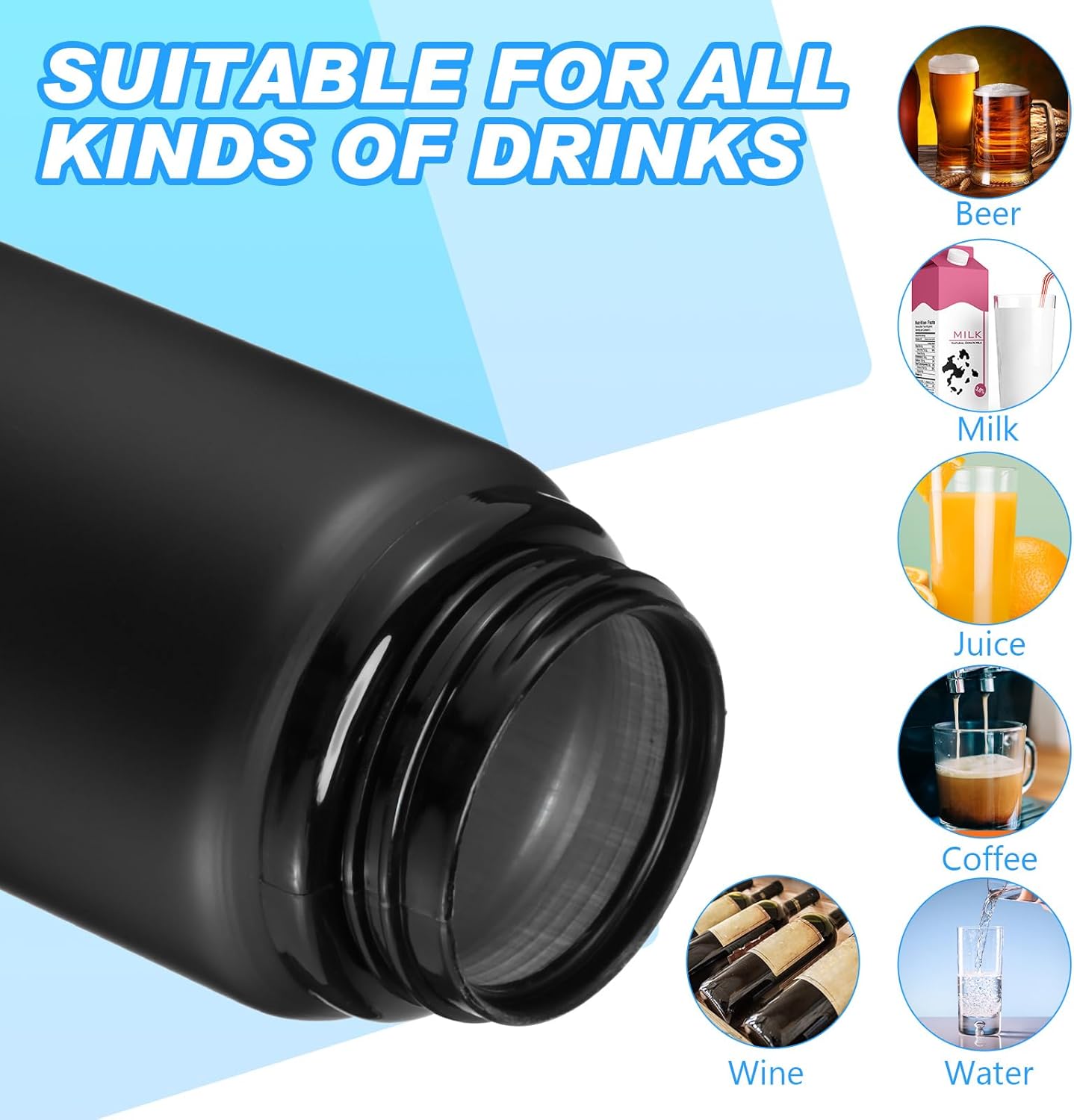 meekoo 12 botellas de agua de aluminio con texto en inglés “Thank You for Being Awouse”, botellas de agua deportivas ligeras a granel, botella de