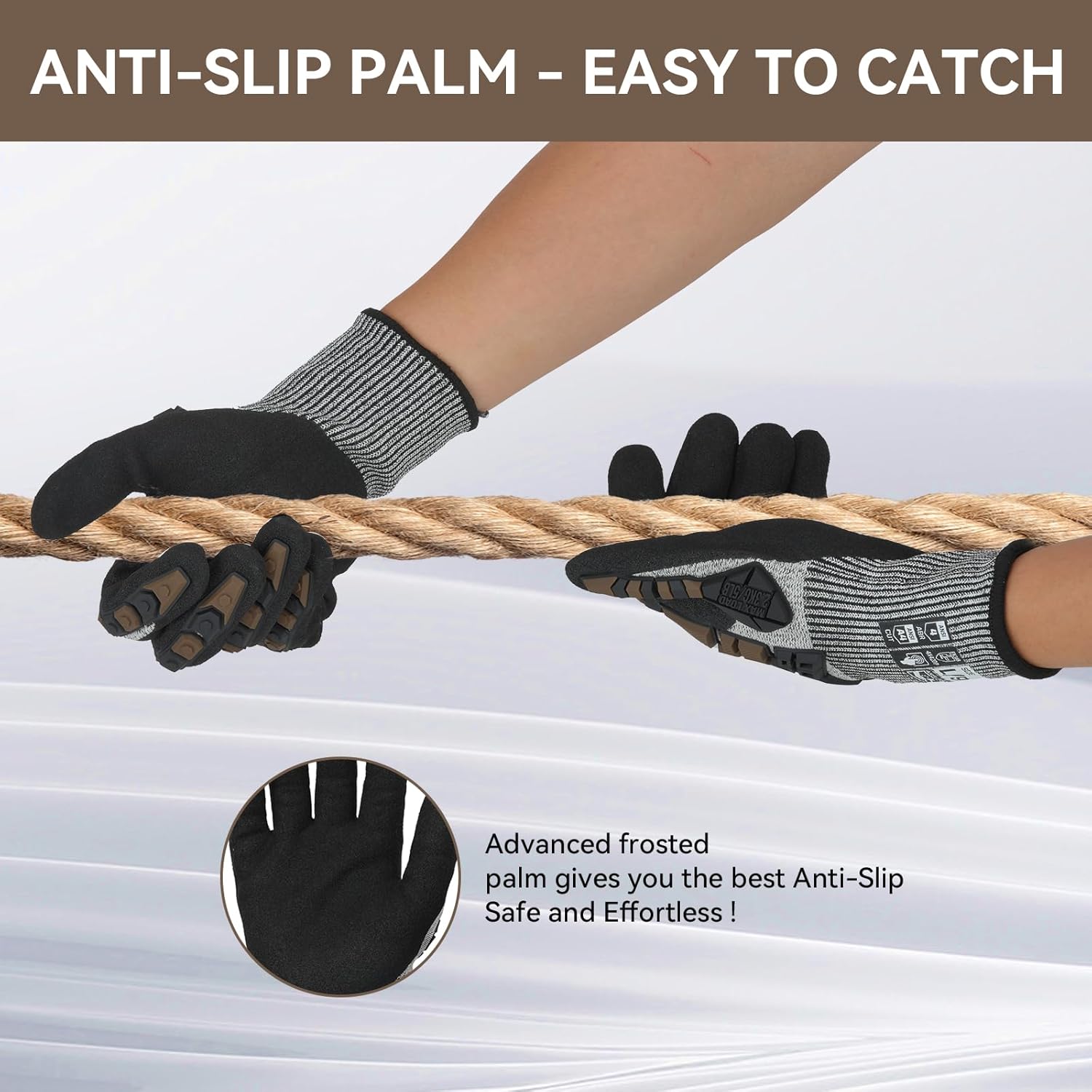 Graloky Guantes de trabajo de seguridad, guantes de impacto para hombres y mujeres, resistentes a los cortes, antideslizantes, resistentes con