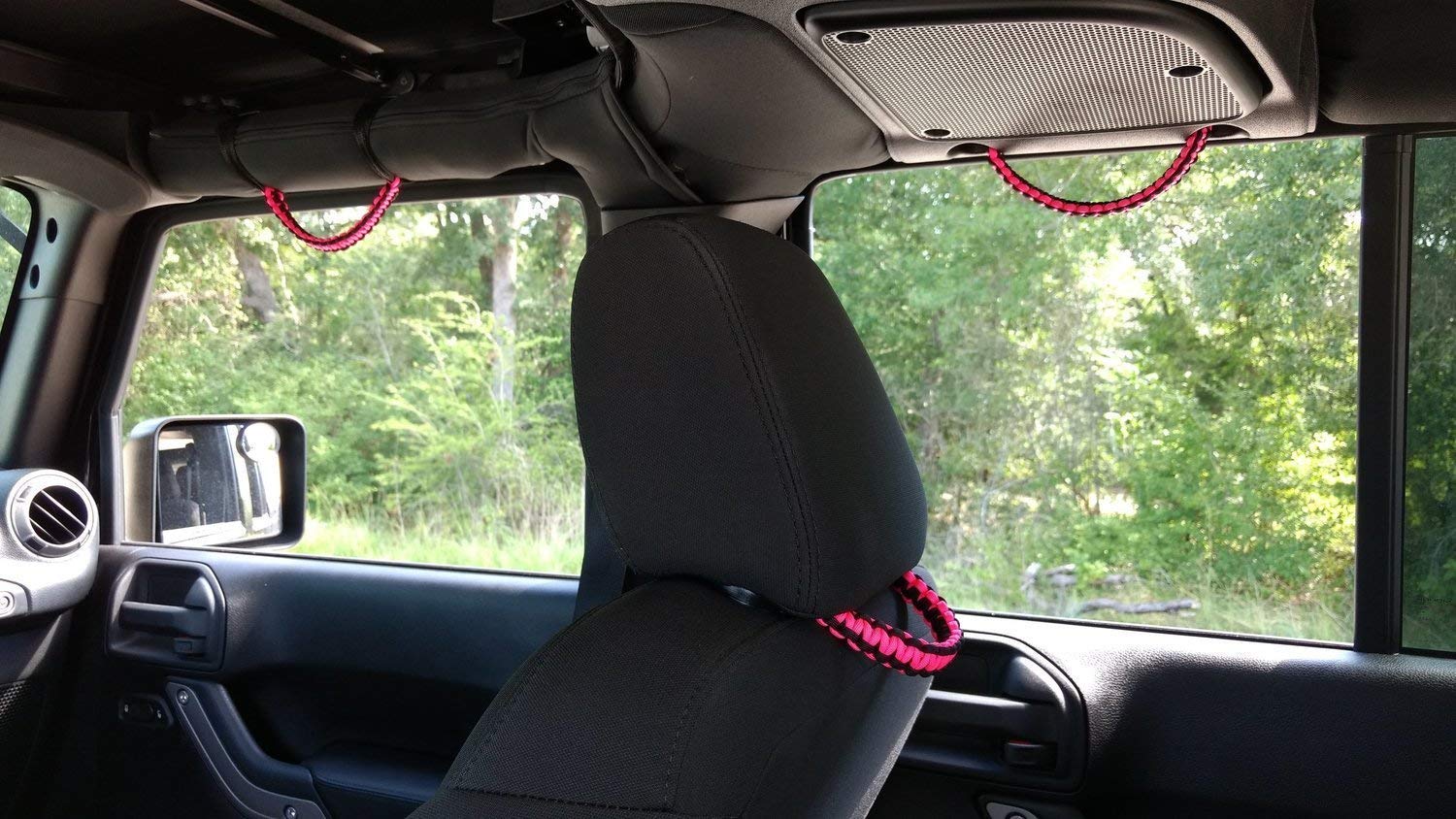 Paracord Grab Handles for Jeep WranglerGladiator CJ YJ TJ JK JL JT (White)