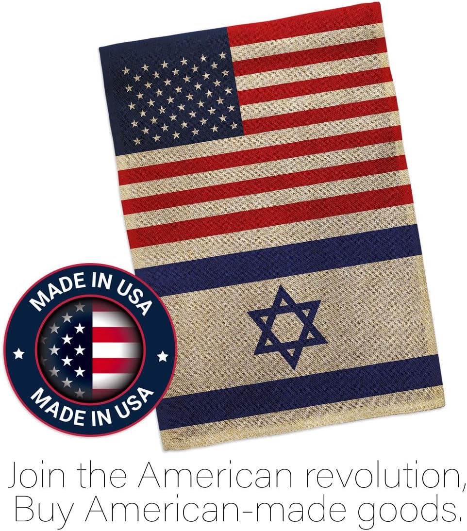Americana Home & Garden Bandera israelí de Israel de Estados Unidos para exteriores, paquete de pancartas para jardín, pared al aire libre, puerta,