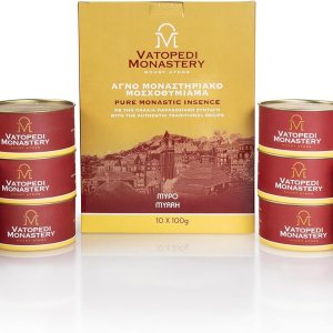 Incienso Monástico Puro del Monte Athos con la Auténtica Receta Tradicional 10 x 3.53 oz (Mirra) Incienso Monástico Puro del Monte Athos con la Auténtica Receta Tradicional 10 x 3.53 oz (Mirra)
