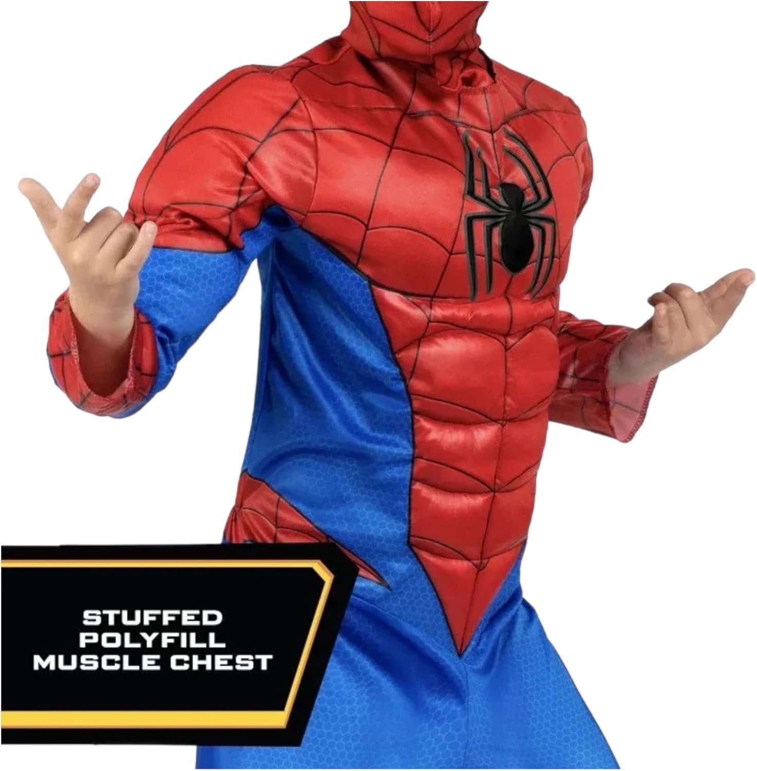 Jazwares SPIDER-MAN – Disfraz unisex de Marvel para niños, disfraz de Halloween con overol acolchado y máscara de tela