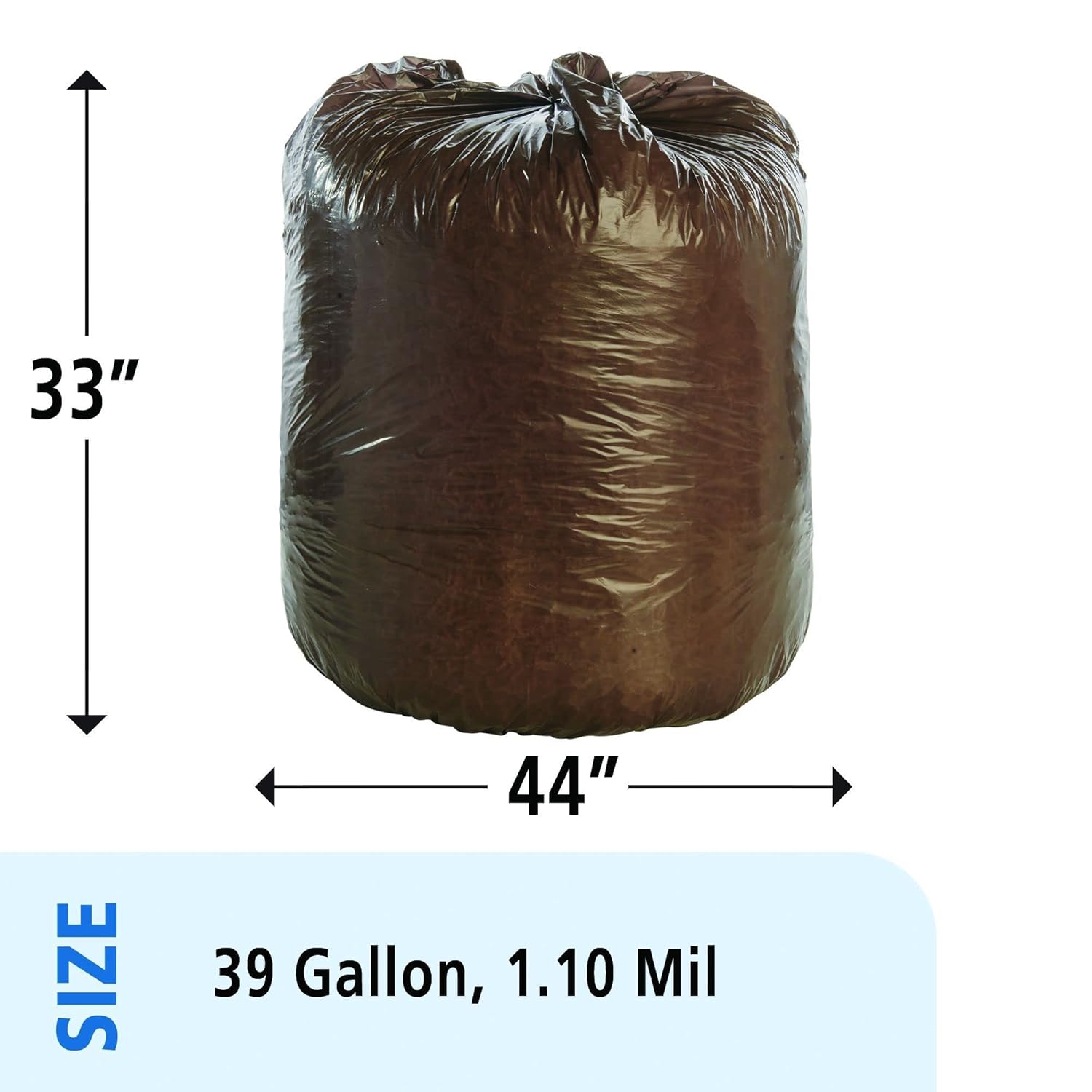 STOUT by Envision STOG3344B11 Bolsas de plástico controladas para ciclo de vida, 33 x 44 pulgadas, capacidad de 39 galones, grosor de 1.10 mil,