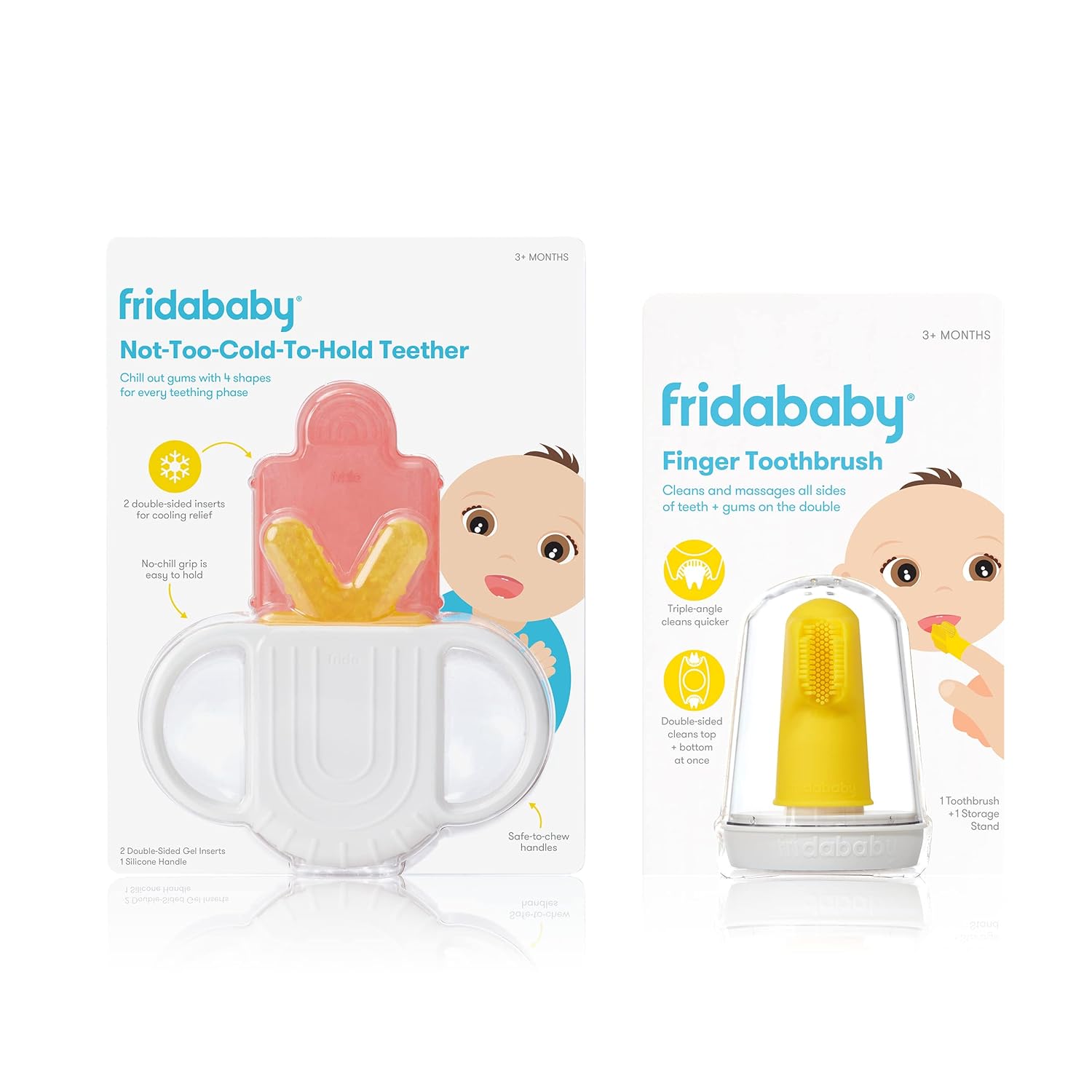 Mordedor no demasiado frío para sujetar + cepillo de dientes SmileFrida para bebés por Frida Baby