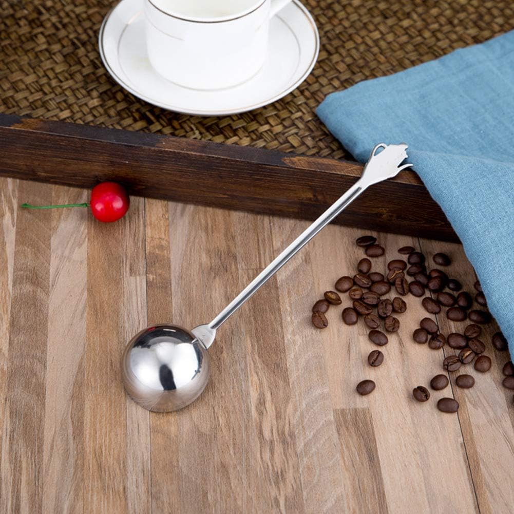 Fdit Cuchara de café de acero inoxidable de 0.35 onzas con mango largo, cucharadas medidas, cucharas para máquina de café expreso, cucharas para té,