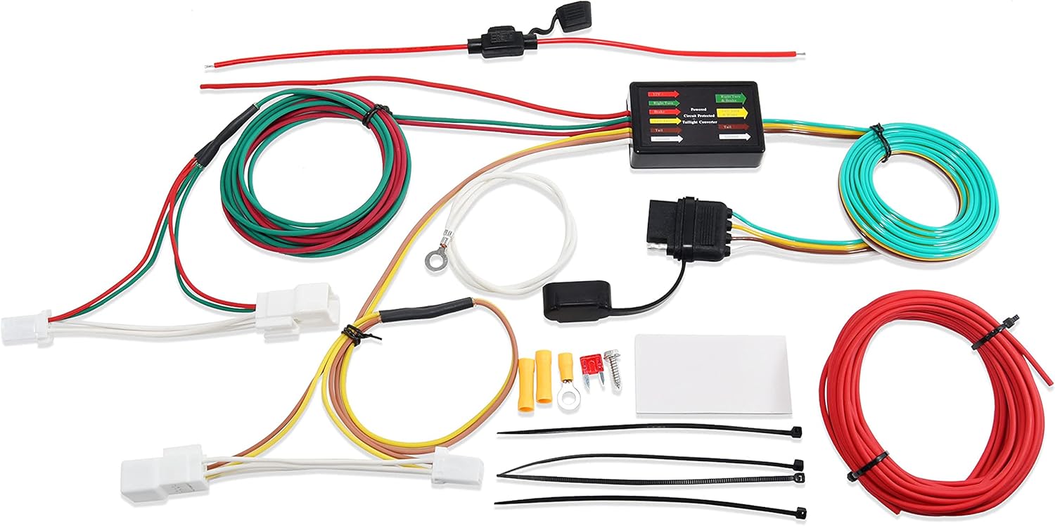 Oyviny Arnés de cableado de remolque personalizado de 4 vías 56165 para Toyota RAV4 2006-2012, cableado de remolque RAV4