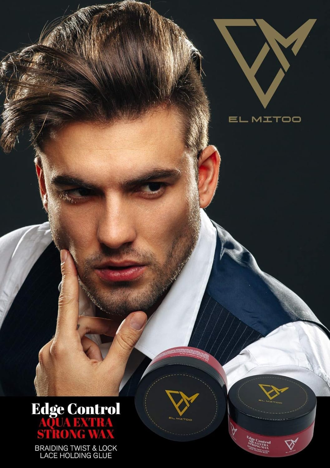 o Edge Control Aqua Man – Cera de sujeción firme para un aseo perfecto, bálsamo natural con acabado mate que soporta todo el día 5 oz (5.1 fl oz)