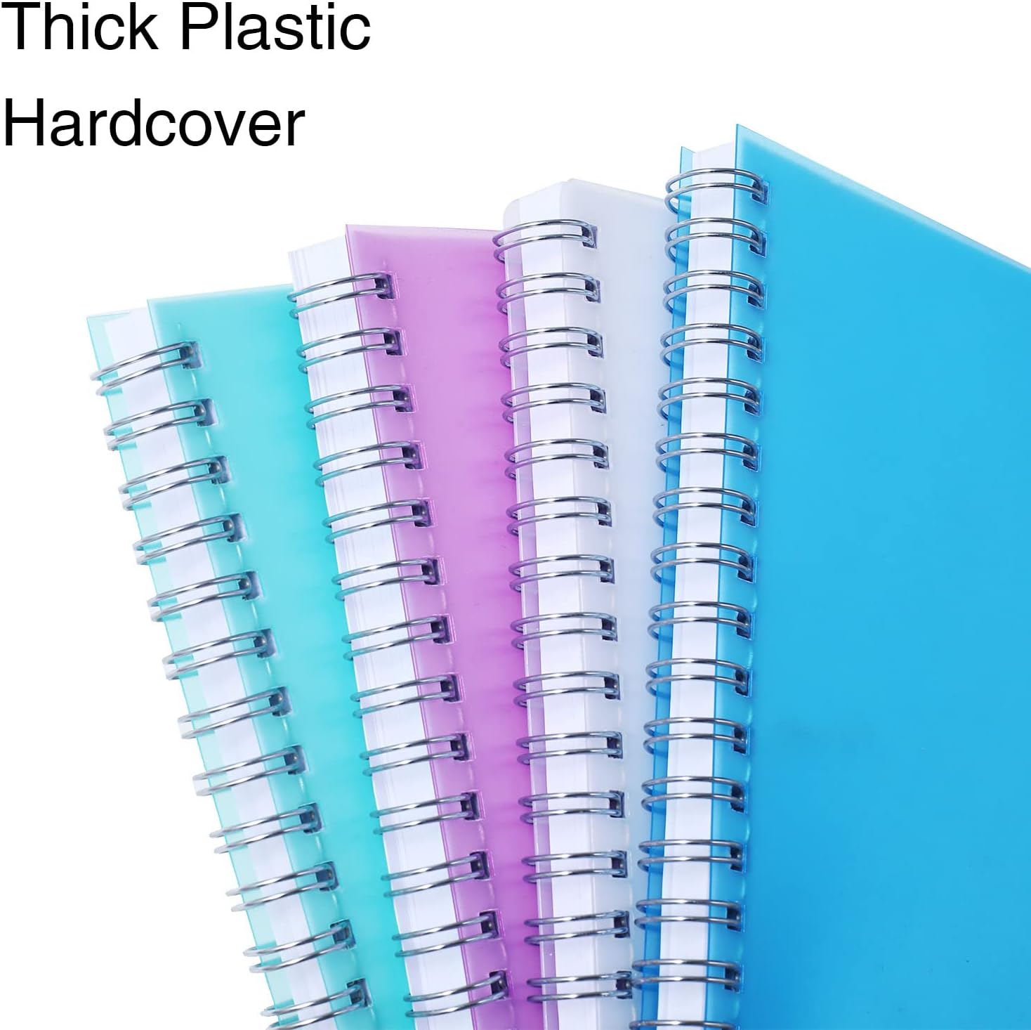 Cuadernos de papel cuadriculado, paquete de 4 cuadernos de cuadrícula en espiral de 5.7 x 8.3 pulgadas, 640 páginas, bonitos cuadernos de