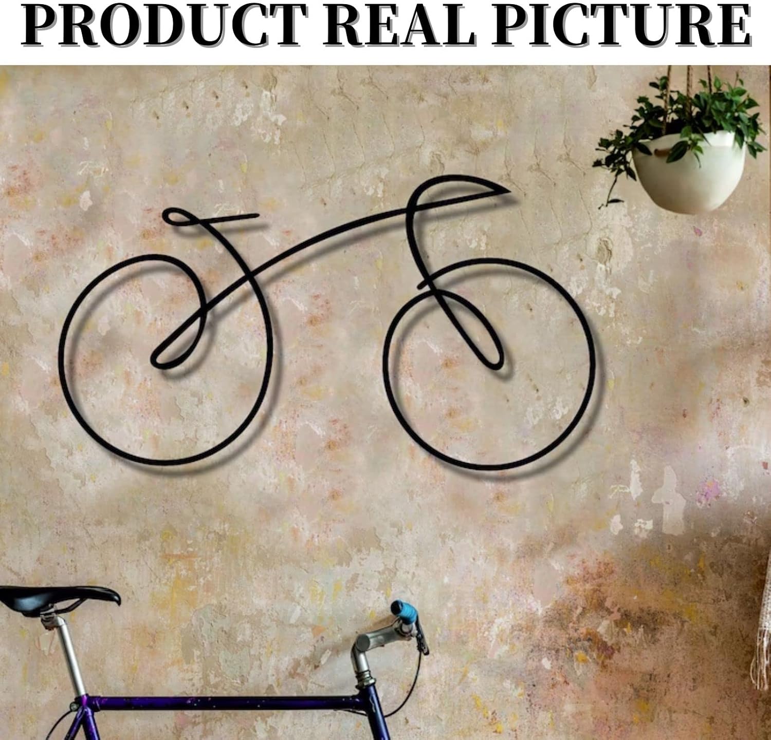 Arte de pared de metal, arte geométrico de bicicleta, decoración de ciclista, arte de pared de motociclista, letrero de línea metálica, decoración