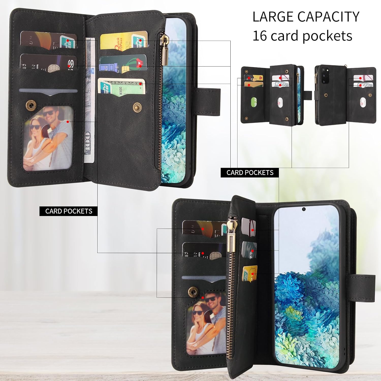 Asuwish Funda de teléfono para Samsung Galaxy S20 5G de 6.2 pulgadas con protector de pantalla de vidrio templado y correa para la muñeca de cuero
