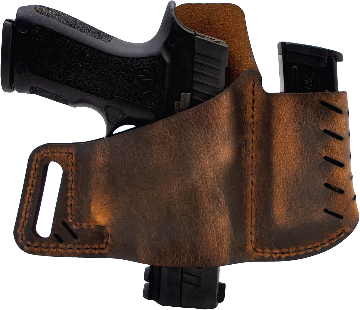Versacarry Commander Leather Holster  4 Different Sizes to Fit Most Pistols – Outside The Waistband Carry  Holds Spare Magazine  USA Crafted  2023 –