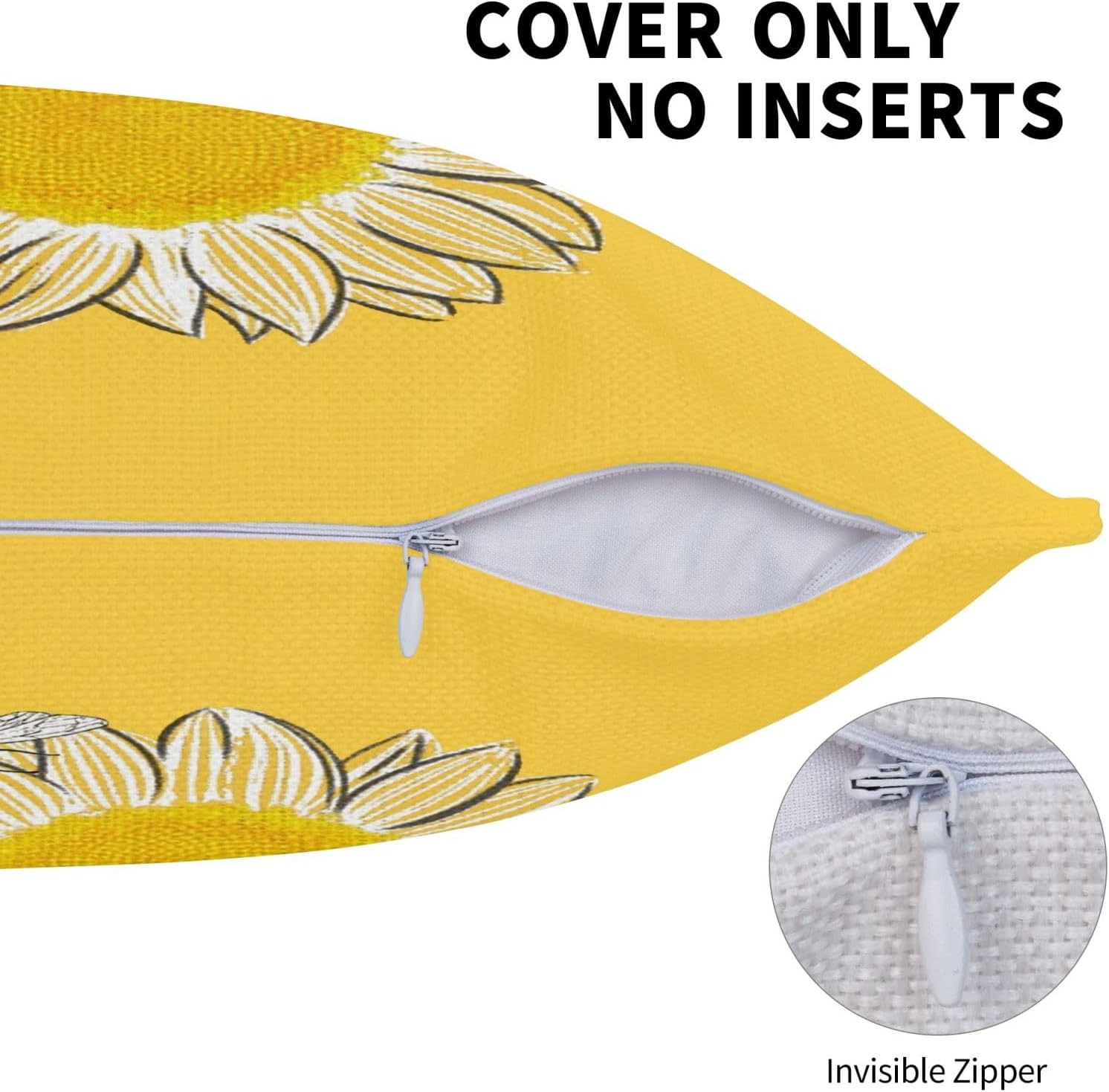 Hello Sunshine – Fundas de almohada decorativas de verano, diseño de abeja de girasol, granja, fundas de almohada cuadradas amarillas para patio,