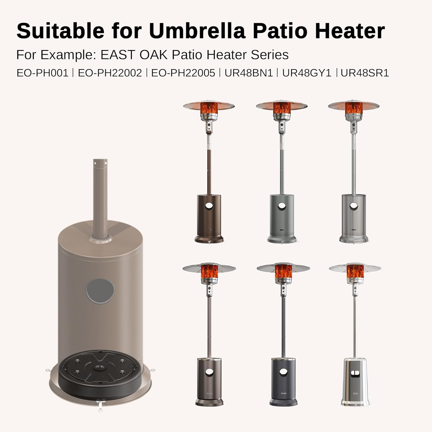 EAST OAK Calentador de patio caja de arenacaja de agua como accesorio para calentador de patio, capacidad máxima de 26.45 libras. Se utiliza para