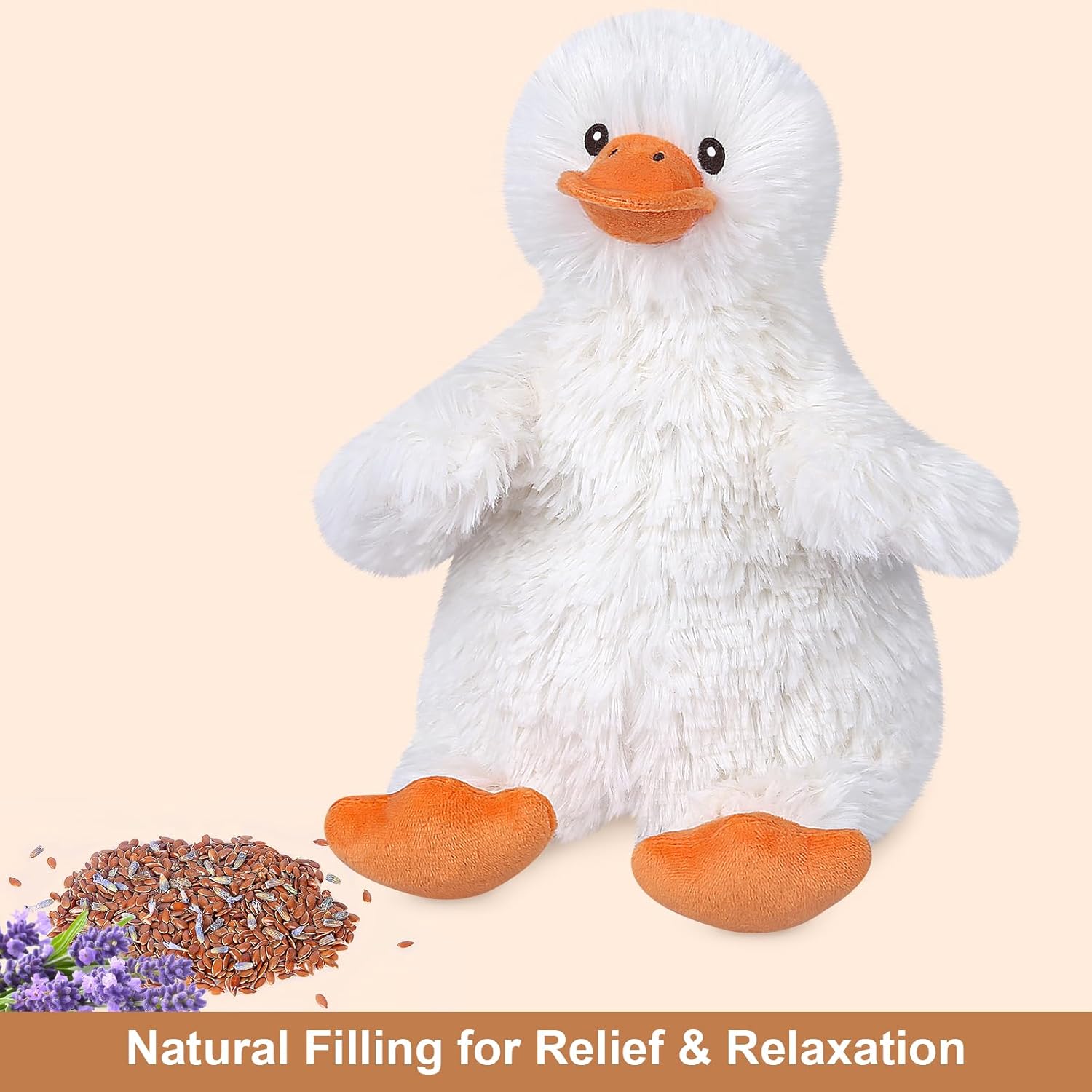 Peluches de pato para microondas, peluches de pato, almohadillas térmicas para calambres, alivio del dolor y el estrés, peluche de pato compañero