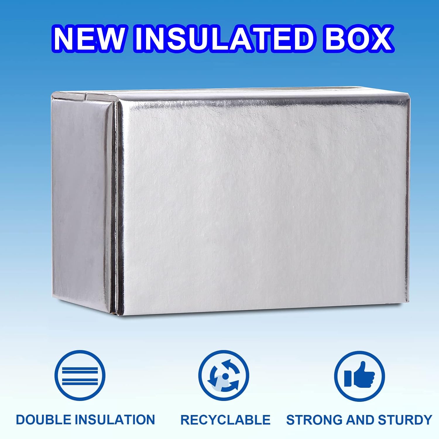 10 cajas de envío frías, caja aislada de aluminio, caja de envío reutilizable con doble aislamiento, cajas de envío frías a prueba de fugas, pequeña