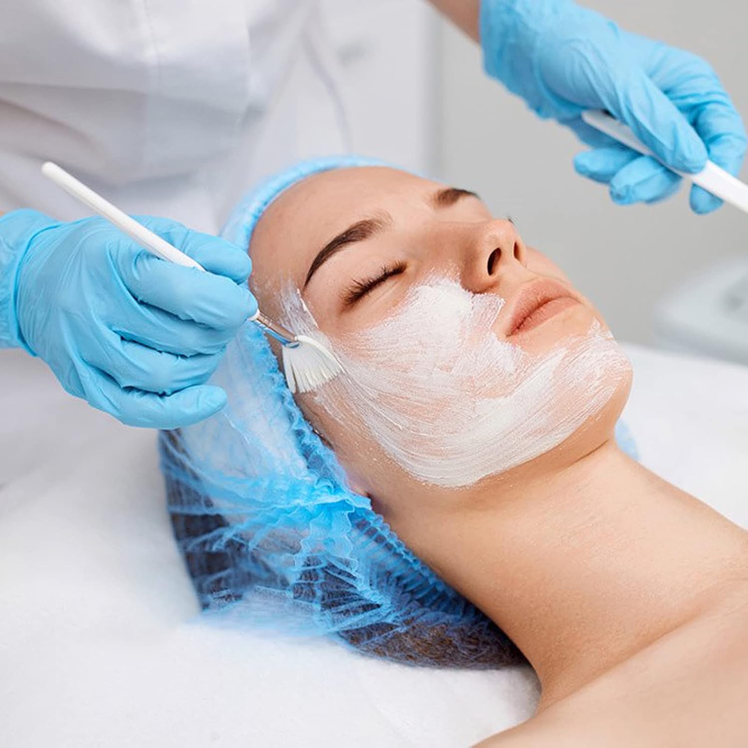 2 piezas de cepillo de abanico para máscara facial, cepillo aplicador de máscara de maquillaje suave, cepillos faciales, aplicador de ácido, cepillo