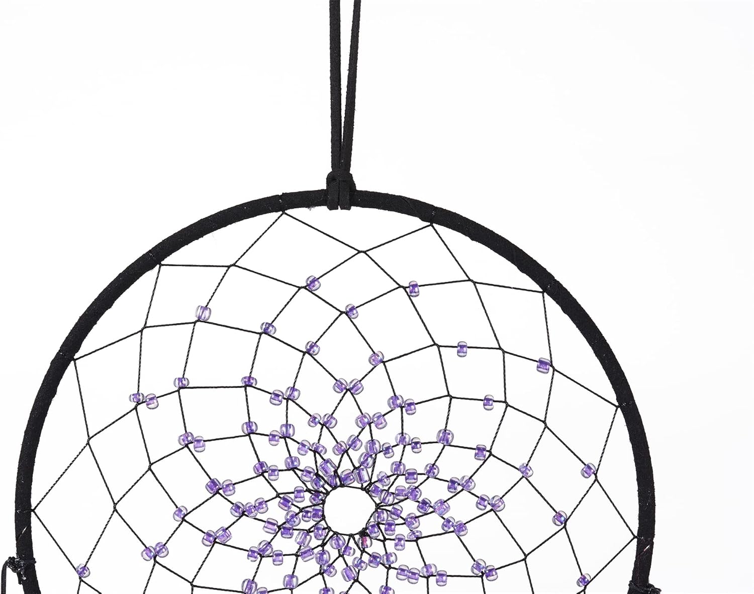 Atrapasueños de color morado estrellado, plumas de ganso con multianillo, hecho a mano, gran atrapasueños para dormitorio, atrapasueños para niñas,